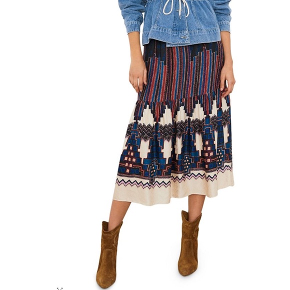 ba&sh Maris Printed Midi Skirt - Picture 1 of 10